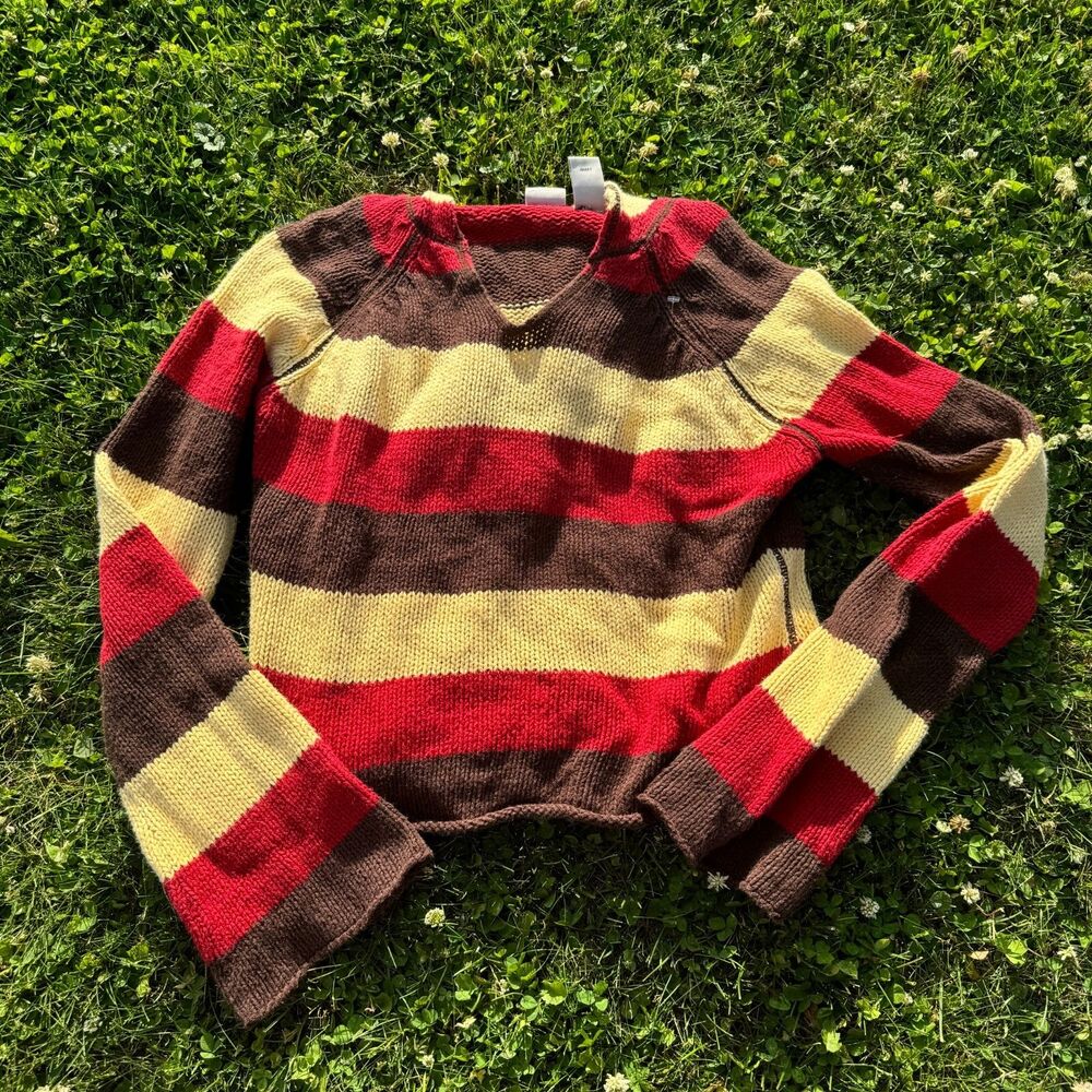 Vintage Whimisgoth Hooded Colorblock Sweater